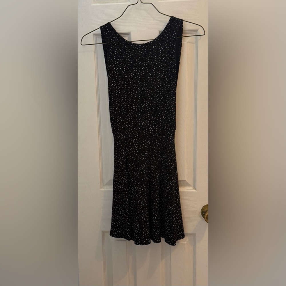 American Apparel Black Mini Dress with White Dots